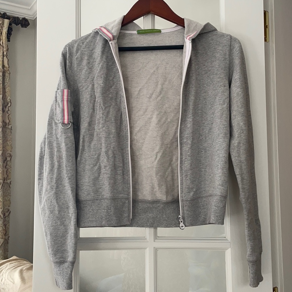 White + Warren Zip Hoodie